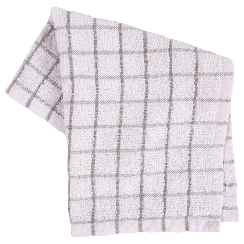 KAF Home Pantry 100% Cotton Checkered Grid Dish Cloths | Set of 6, 12 x 12 Inches | Absorbent and Machine Washable | Perfect for Cleaning Counters, and Any Household Spills - Gray - Image 4
